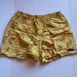 Patagonia Yellow and Orange Patterned Athletic Shorts